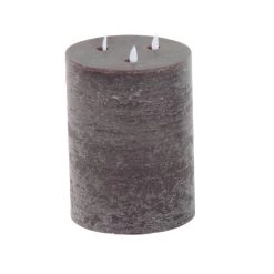 Cheapest 💯 Brown Traditional Wax Flameless Pillar Candle Set by Ivory and Iris 🧨 -Cheap Ivory and Iris Store D329752S 4