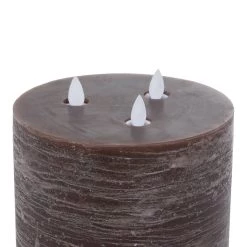 Cheapest 💯 Brown Traditional Wax Flameless Pillar Candle Set by Ivory and Iris 🧨 -Cheap Ivory and Iris Store D329752S 7