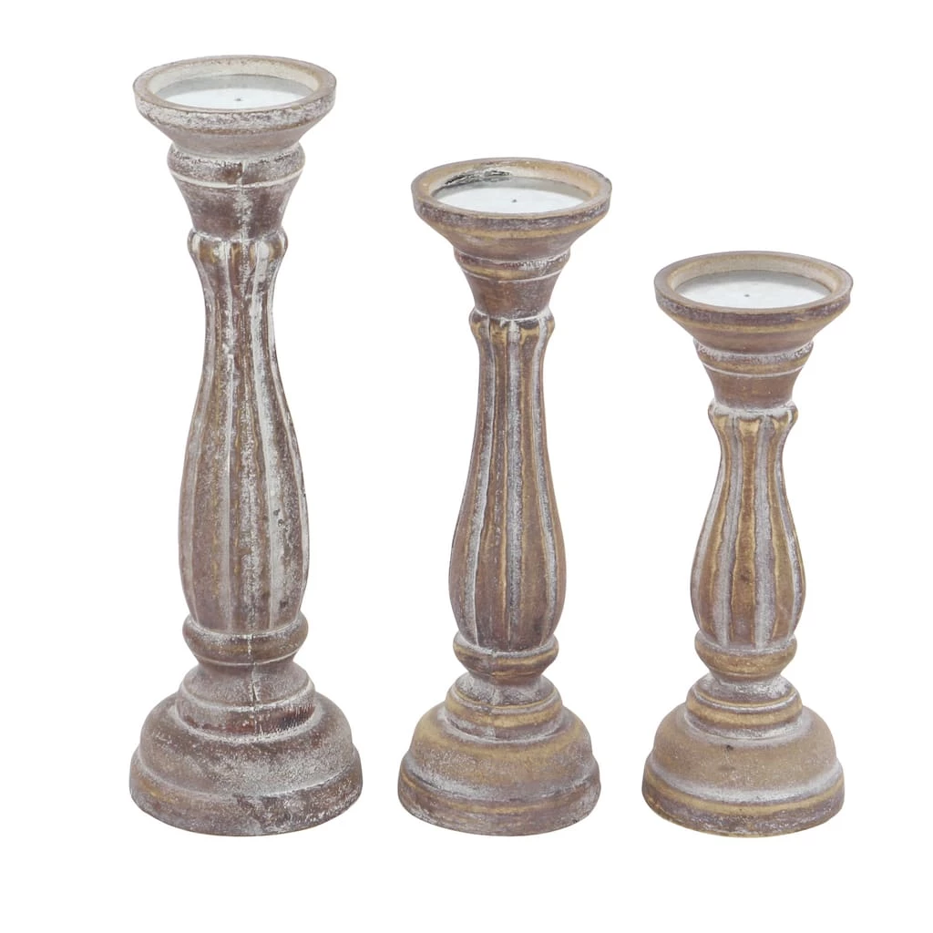 Wholesale π Brown Wood Traditional Candle Holder Set by Ivory and Iris π₯ 2 Wholesale π Brown Wood Traditional Candle Holder Set by Ivory and Iris π₯ - Image 2