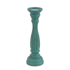 Best deal 🔥 Blue Wood Traditional Candle Holder Set by Ivory and Iris 👏 -Cheap Ivory and Iris Store D329758S 5