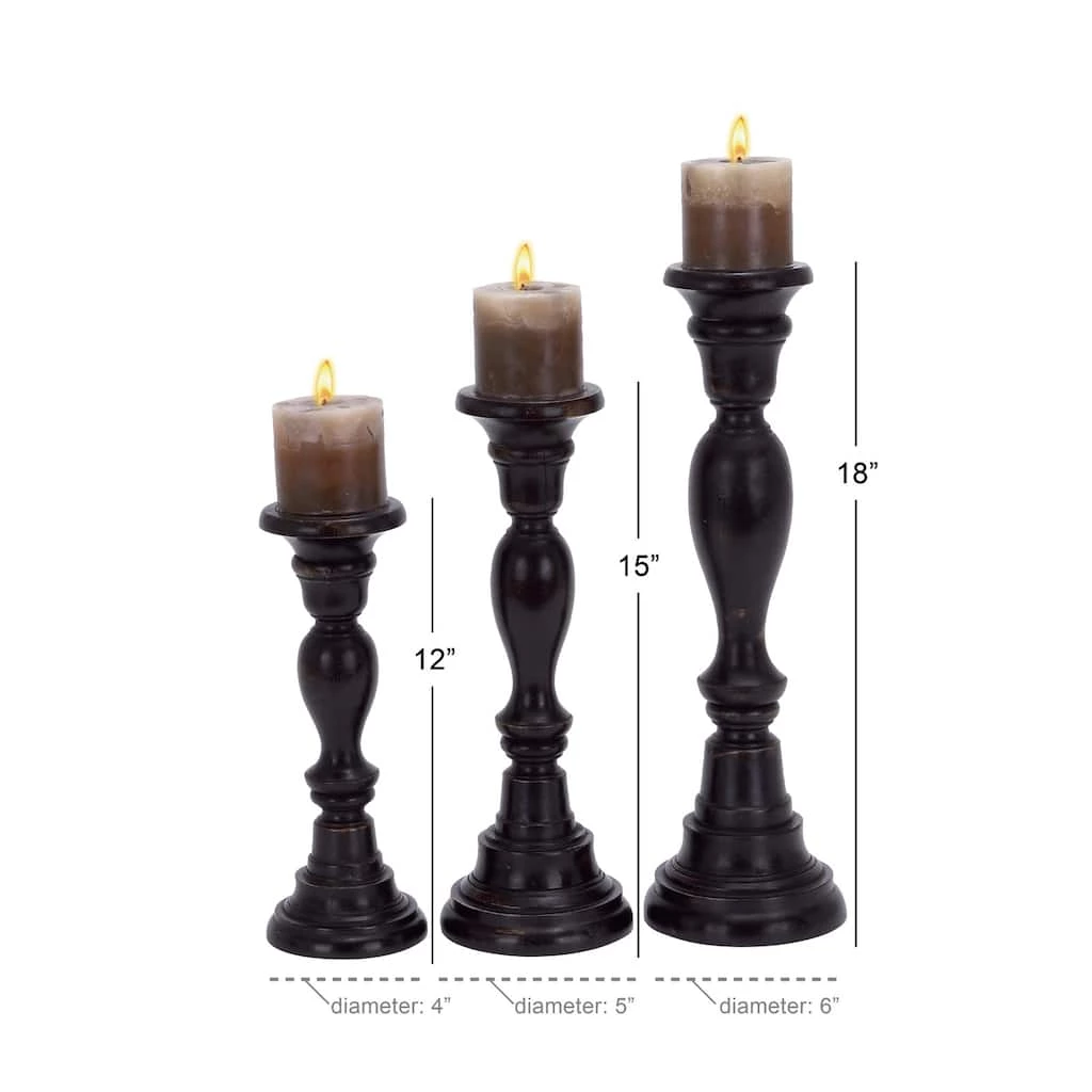 Best Pirce π― Black Mango Wood Farmhouse Candle Holder Set, 3ct. by Ivory and Iris π 7 Best Pirce π― Black Mango Wood Farmhouse Candle Holder Set, 3ct. by Ivory and Iris π - Image 7