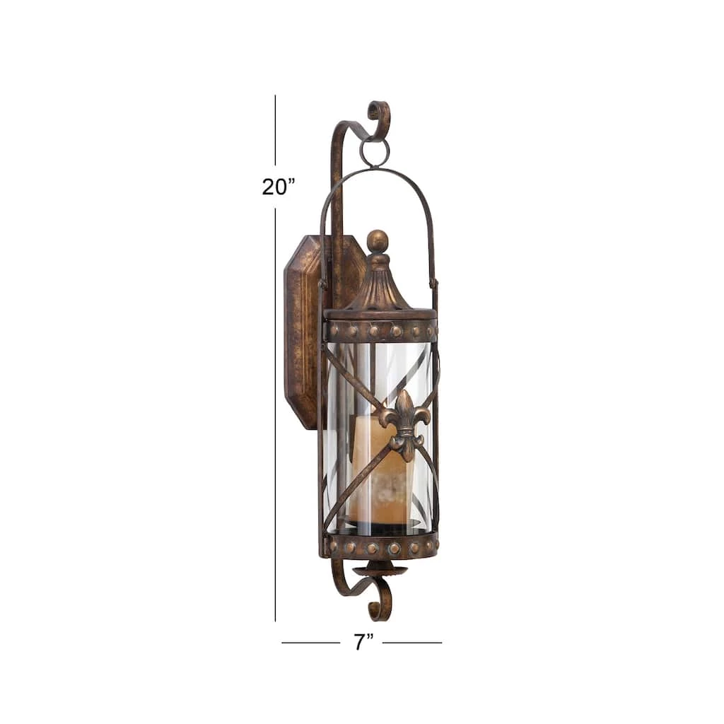 Wholesale β 20'' Bronze Glass Decorative Candle Wall Sconce by Ivory and Iris π 7 Wholesale β 20'' Bronze Glass Decorative Candle Wall Sconce by Ivory and Iris π - Image 7