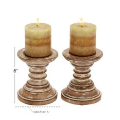 Best reviews of 👏 6'' Light Brown Mango Wood Traditional Candle Holder, 2ct. by Ivory and Iris 🤩 -Cheap Ivory and Iris Store D329766S 5