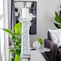 Top 10 🥰 18" Clear Glass Glam Candle Holder by Ivory and Iris 🎉 -Cheap Ivory and Iris Store D329796S 6