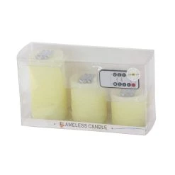 Best Pirce 🛒 Cream Traditional Resin Flameless Candle Set by Ivory and Iris ⌛ -Cheap Ivory and Iris Store D329797S 4