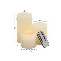 Best Pirce 🛒 Cream Traditional Resin Flameless Candle Set by Ivory and Iris ⌛ -Cheap Ivory and Iris Store D329797S 5
