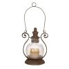 Promo 🥰 11" Brown Iron Rustic Candle Holder Lantern by Ivory and Iris 🥰