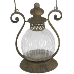Promo 🥰 11" Brown Iron Rustic Candle Holder Lantern by Ivory and Iris 🥰 -Cheap Ivory and Iris Store D329805S 3