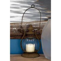 Promo 🥰 11" Brown Iron Rustic Candle Holder Lantern by Ivory and Iris 🥰 -Cheap Ivory and Iris Store D329805S 5
