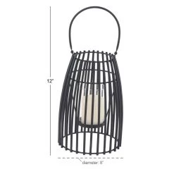 Hot Sale 😉 12" Iron Contemporary Candle Holder Lantern by Ivory and Iris ❤️ -Cheap Ivory and Iris Store D329812S 5