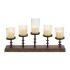 Buy 🛒 13" Brown Mango Wood Industrial Candle Holder by Ivory and Iris ⭐