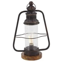 Hot Sale π 16'' Brown Iron Industrial LED Lantern by Ivory and Iris π―