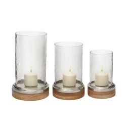 Wholesale 🔔 Clear Aluminum Traditional Hurricane Lamp Set by Ivory and Iris 😀