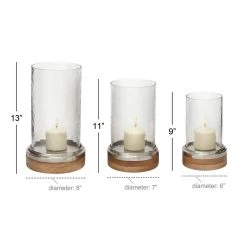 Wholesale 🔔 Clear Aluminum Traditional Hurricane Lamp Set by Ivory and Iris 😀 -Cheap Ivory and Iris Store D329830S 4