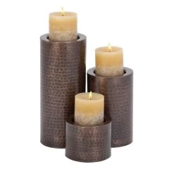 New π₯° Brown Metal Industrial Candle Holder Set by Ivory and Iris π