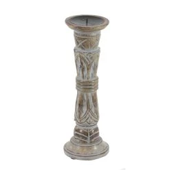 Wholesale 🎁 Light Brown Mango Wood Traditional Candle Holder Set by Ivory and Iris 🎉 -Cheap Ivory and Iris Store D329836S 3