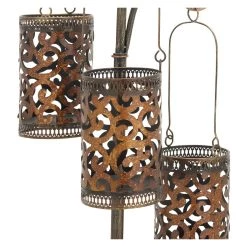 Budget 😉 5.5ft. Brass Iron Eclectic Candle Holder Lantern by Ivory and Iris ❤️ -Cheap Ivory and Iris Store D329841S 3