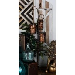 Budget 😉 5.5ft. Brass Iron Eclectic Candle Holder Lantern by Ivory and Iris ❤️ -Cheap Ivory and Iris Store D329841S 5
