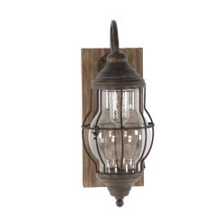Budget 😍 17" Brown Iron Industrial LED Wall Sconce by Ivory and Iris 🛒 -Cheap Ivory and Iris Store D329846S 4