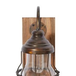 Budget 😍 17" Brown Iron Industrial LED Wall Sconce by Ivory and Iris 🛒 -Cheap Ivory and Iris Store D329846S 5