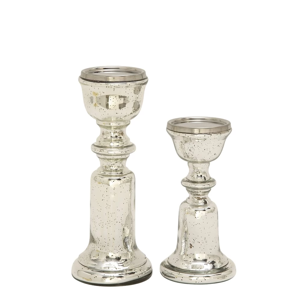 Cheap π€© Silver Mercury Glass Traditional Candle Holder Set, 2ct. by Ivory and Iris π 2 Cheap π€© Silver Mercury Glass Traditional Candle Holder Set, 2ct. by Ivory and Iris π - Image 2