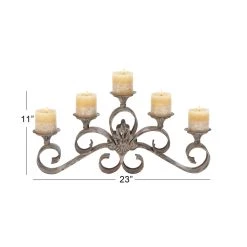 Budget ❤️ 23'' Gray Iron Rustic Candle Holder by Ivory and Iris 🎉 -Cheap Ivory and Iris Store D329860S 10