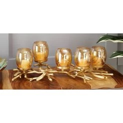 Best Sale 😍 6" Gold Aluminum Coastal Candle Holder by Ivory and Iris 😀 -Cheap Ivory and Iris Store D329866S 10