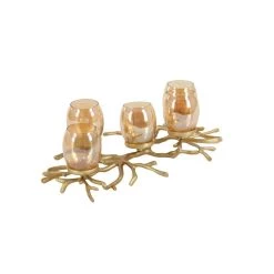 Best Sale 😍 6" Gold Aluminum Coastal Candle Holder by Ivory and Iris 😀 -Cheap Ivory and Iris Store D329866S 3