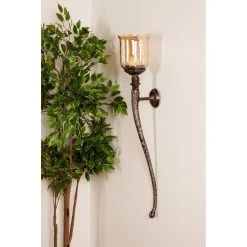 Buy 🛒 34'' Brown Aluminum Traditional Wall Candle Holder by Ivory and Iris 🔥 -Cheap Ivory and Iris Store D329882S 8