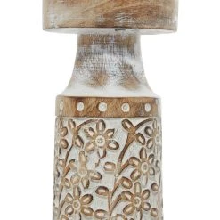 Deals 🔔 Brown Natural Mango Wood Candle Holders Set, 13", 15" & 18" by Ivory and Iris ❤️ -Cheap Ivory and Iris Store D329892S 5