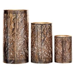 Budget ✨ Set of 3 Metal Eclectic Lantern, 6", 9", 12 by Ivory and Iris 🎁 -Cheap Ivory and Iris Store D329907S 5