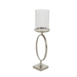 Best Pirce 😉 22" Silver Aluminum Contemporary Candle Holder by Ivory and Iris 🌟 -Cheap Ivory and Iris Store D329908S 4