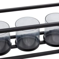 Promo ✨ 22" Black Iron Contemporary 5 Candlestick Holder by Ivory and Iris 🔔 -Cheap Ivory and Iris Store D329915S 7