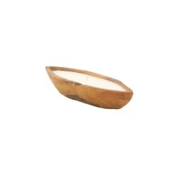 Wholesale ❤️ 10" Natural Brown Teak Wood Boat Candle by Ivory and Iris 😉 -Cheap Ivory and Iris Store D330215S 3