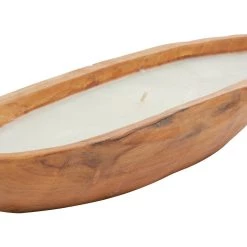Wholesale ❤️ 10" Natural Brown Teak Wood Boat Candle by Ivory and Iris 😉 -Cheap Ivory and Iris Store D330215S 6
