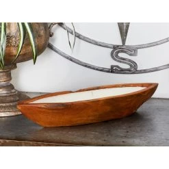 Wholesale ❤️ 10" Natural Brown Teak Wood Boat Candle by Ivory and Iris 😉 -Cheap Ivory and Iris Store D330215S 8