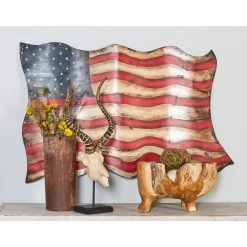 Outlet 🛒 Metal Vintage American Flag Wall Decor by Ivory and Iris 🥰 -Cheap Ivory and Iris Store D352620S 8