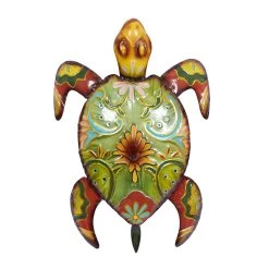 Cheapest 😍 Multicolor Metal Turtle Coastal Outdoor Wall Decor by Ivory and Iris 🔔