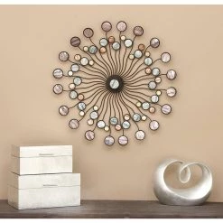 Discount 💯 Multicolor Modern Ornamental Metal Wall Decor by Ivory and Iris 🧨 -Cheap Ivory and Iris Store D352630S 9