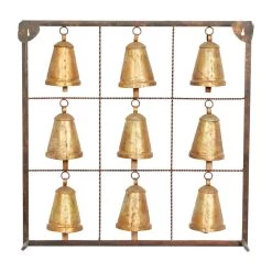 Budget 🛒 Brass Bells Metal Eclectic Wall Decor by Ivory and Iris 🧨 -Cheap Ivory and Iris Store D352633S 5