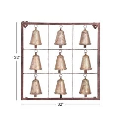 Budget 🛒 Brass Bells Metal Eclectic Wall Decor by Ivory and Iris 🧨 -Cheap Ivory and Iris Store D352633S 7