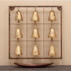 Budget 🛒 Brass Bells Metal Eclectic Wall Decor by Ivory and Iris 🧨 -Cheap Ivory and Iris Store D352633S 8