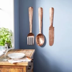 Coupon 😉 Copper Aluminum Utensils Wall Decor by Ivory and Iris 🌟 -Cheap Ivory and Iris Store D352634S 7