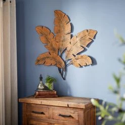 Flash Sale 🌟 Brown Palm Leaves Rustic Metal Wall Decor by Ivory and Iris ✨ -Cheap Ivory and Iris Store D352635S 11