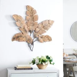 Flash Sale 🌟 Brown Palm Leaves Rustic Metal Wall Decor by Ivory and Iris ✨ -Cheap Ivory and Iris Store D352635S 13