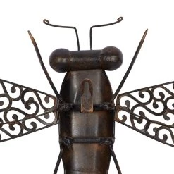 Best Sale ❤️ Brown Dragonfly Metal Rustic Wall Decor by Ivory and Iris 😍 -Cheap Ivory and Iris Store D352637S 8