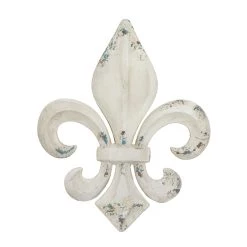 Deals 👍 White Metal Vintage Fleur de Lis Wall Decoration by Ivory and Iris ❤️