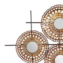 Deals 😉 Brown Modern Ornamental Metal Wall Decoration by Ivory and Iris 🔥 -Cheap Ivory and Iris Store D352653S 4