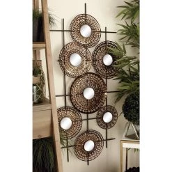 Deals 😉 Brown Modern Ornamental Metal Wall Decoration by Ivory and Iris 🔥 -Cheap Ivory and Iris Store D352653S 7