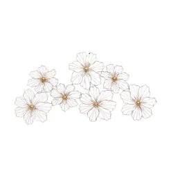Buy 👍 Gold Metal Modern Floral Wall Decoration by Ivory and Iris 🛒